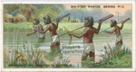 Aboriginals spearing fish in Australia.