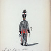 Koningrijk der Nederlanden. In het Reg. [?] in 1815:  Een Artillerie Trein Soldaat. (1815)