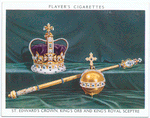 St. Edward's crown, King's orb and King's royal sceptre.