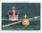 St. Edward's crown, King's orb and King's royal sceptre.