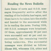 Reading the news bulletin.