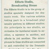 Effects studio, broadcasting house.