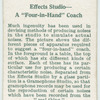 Effects studio--a four-in-hand coach.