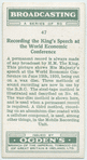 Recording the King's speech at the World Economic Conference.