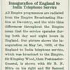 Inauguration of England to India telephone service.