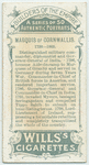 Marquis of Cornwallis.