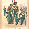 Koninrijk der Nederlanden. Nassausche Lichte Infanterie: Officier, Voltigeur, Grenadier, Fusilier. (1816)