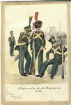 Koninrijk der Nederlanden. Nassausche Lichte Infanterie: Officier, Voltigeur, Grenadier, Fusilier. (1816)