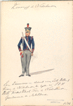 Koninrijk der Nederlanden.  Een Kannonier in dienst van Z.. Willem I King der Nederlanden ten tijde van [LKH ?illi Frede... Karl Prince der Nederlanden  Grutmeister? Der Artillerie]. (1816)