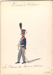 Koninrijk der Nederlanden. Een Kanonnier de Rydende Artillerie. (1816)