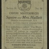 Squire and Mrs. Hallett.