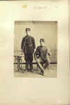 Infantry NCO in dress uniform, and artilleryman in service dress, cir. 1908