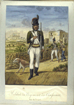 Soldat du Regiment des Chasseurs. Vue du Bosquet