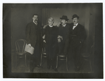 Belasco (second from left), with group prominent in operating "Madame Butterfly"