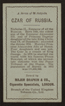 Czar of Russia.