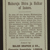 H.H. Maharaja Dhira ja Holkar of Indore.