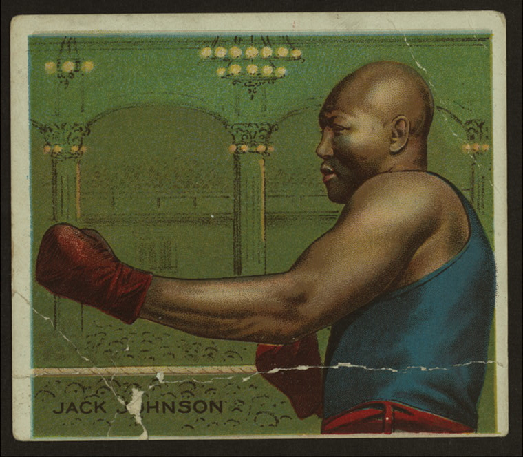 illustration of Jack Johnson in boxing stance