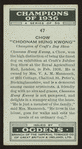 Chow "Choonam Hung Kwong."