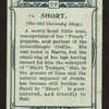 Short, Old Curiosity Shop.