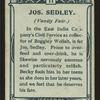Jos Sedley, Vanity Fair.