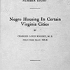 Negro housing in certain Virginia cities, Title page