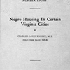 Negro housing in certain Virginia cities