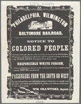 Philadelphia, Wilmington and Baltimore Railroad. Notice to Colored people