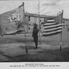 Guarding the flag; The flag of the old 15th (decorated by the French) and Old Glory.