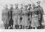 Officers of the 370th (old Illinois 8th Regiment); 2nd-Lieut. Lawson Price, 2nd-Lieut. L.W. Stearis, 2nd-Lieut. Ed. White, 2nd-Lieut. Eliasa F. E. Williams,  1st-Lieut. Oaso Browning, Capt. Louis B. Johnson, 1st-Lieut. Frank Bates and 1st-Lieut. Binga Desmond.