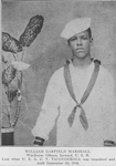 William Garfield Marshall; Wardroom officers steward, U.S.N.; Lost when U.S.A. C.T. Ticonderoga was torpedoed and sunk September 30, 1918.