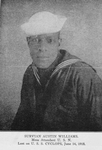 Survian Austin Williams; Mess Attendant U.S.N.; Lost on U.S.S. Cyclops, June 14, 1918.