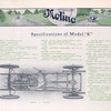 Moline 1909 Model "K" Touring car, $ 2500 ; Specifications of Model "K".