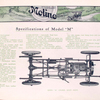 Moline 1909 Model "M" Touring car; Removable tonneau, $ 1500; Specifications of Model "M".