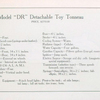 Model "DR" detachable Toy tonneau; Price, 2750.00; [Specifications].