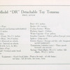 Model "DR" detachable Toy tonneau; Price, 2750.00; [Specifications].