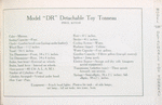 Model "DR" detachable Toy tonneau; Price, 2750.00; [Specifications].