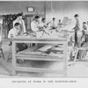 Students at work in the harness-shop