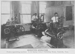 Monotype operators; Modern typesetting machines; A.M. Sunday School Publishing House, Nashville, Tenn.