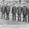 Representatives of the overground railroad; Here are lined up in their uniforms some of the brightest Parlor Car porters of the Chicago and Northwestern Railroad.