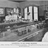 Learning to be home makers; a cooking class, canning fruit at Hampton Institute.; The girls are learning the art of becoming good housewives.