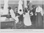 An artistic and useful vocation; A class receiving instructions in the art of dressmaking in the training school at Hampton Institute.