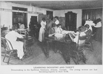 Learning industry and thrift; Dressmaking in the Spellman Seminary, Atlanta, Georgia; The young women are fast becoming experts in their work.