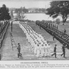 Co-educational drill; The march to dinner on Anniversary Day of students at the Hampton Normal and Agricultural Institute; The boys are lined up and the girls march through between the ranks.