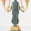 Empire style. Candelabra with green pedastal and ornamental decorations