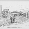 One or two hands in the barn-yard.
