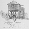 Winnowing house for preparation of seed rice.