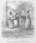 Fanning and pounding rice for household use.