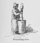 Pounding rice.