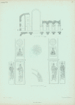 Sv. Migdonii, Sv. Nataliia, Sv. Petr, Sv. Trifon, Sv. Platon, Sv. Ioann,  tri kruglykh ornamenta, chast' ornamenta ot arki