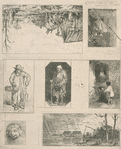 Seven etchings on one plate.